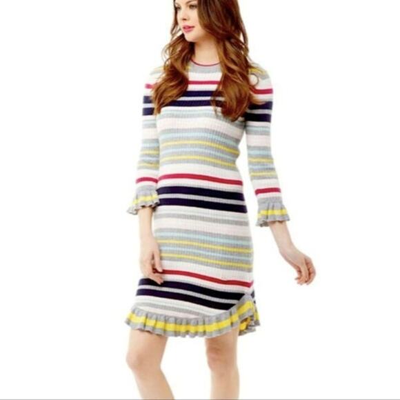 Ted Baker London Women's Irette Striped Knit Dress Size 8 Colour By Numbers  Soft